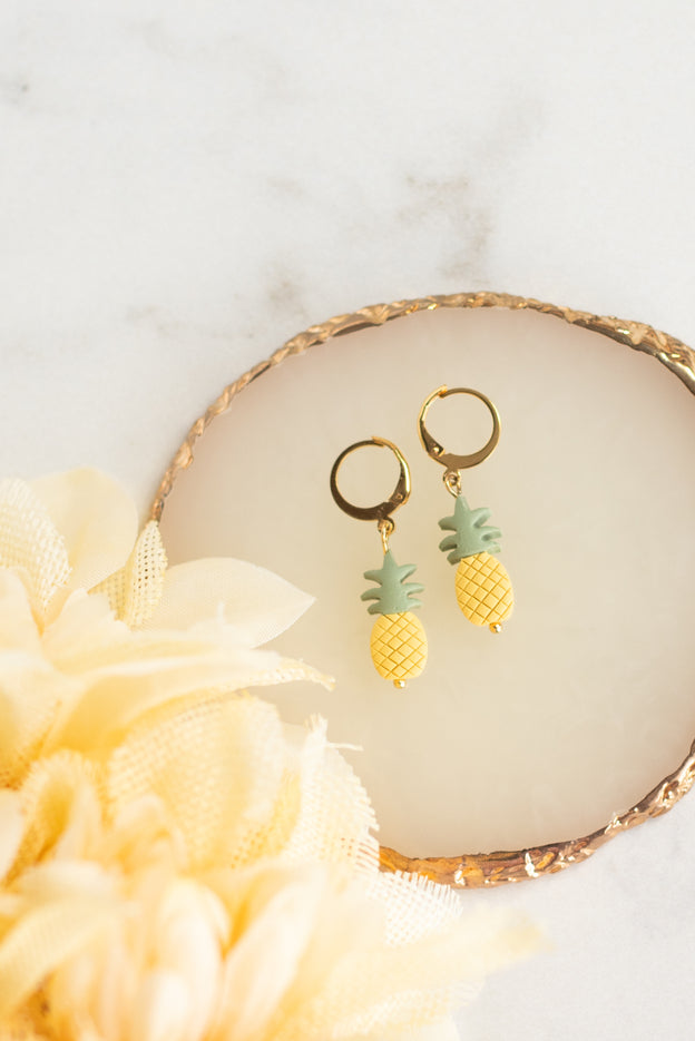 Pineapple Clay Beads Polymer Clay Earrings [Pre-Order]