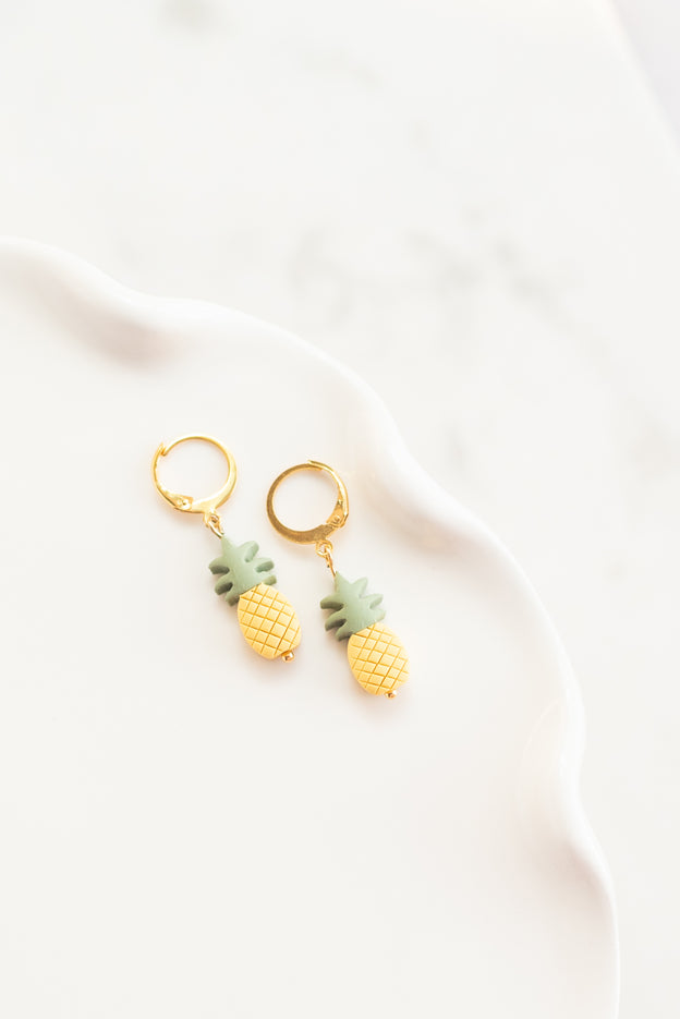 Pineapple Clay Beads Polymer Clay Earrings [Pre-Order]