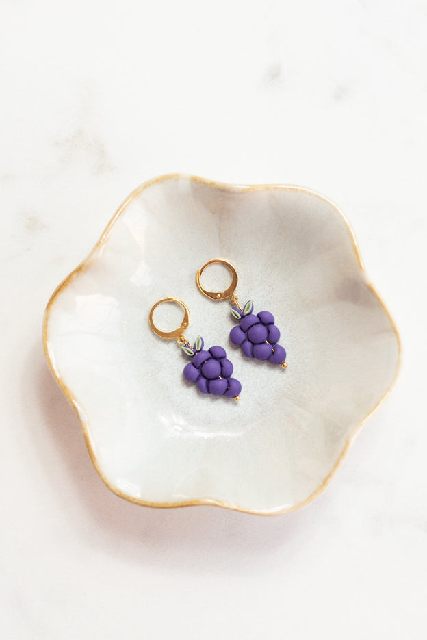 Grape Clay Beads Polymer Clay Earrings