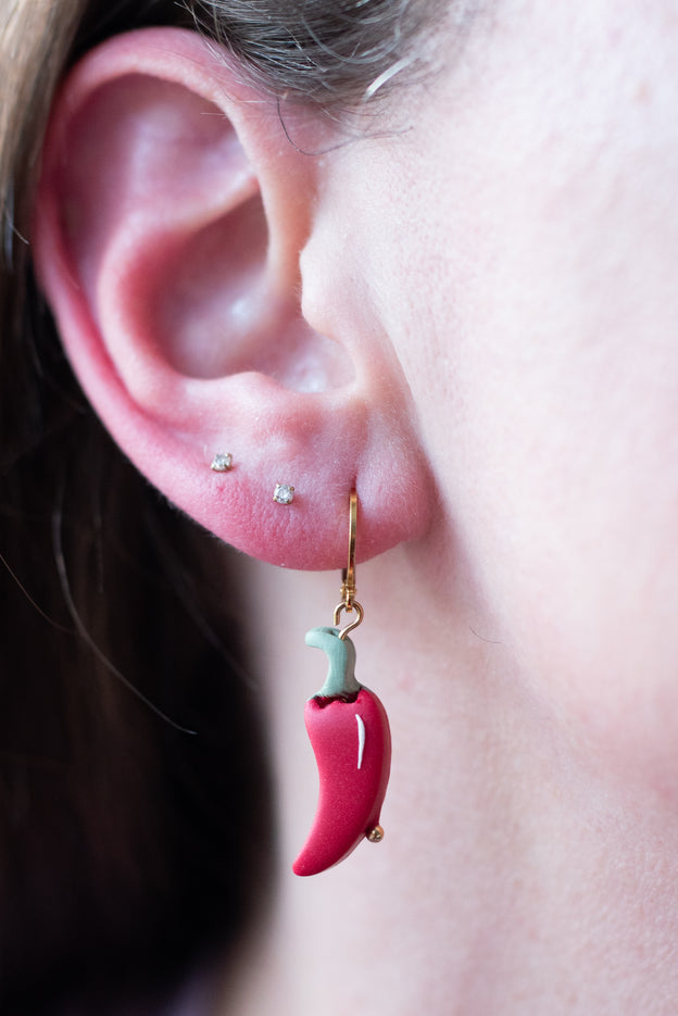 Chili Pepper Clay Beads Polymer Clay Earrings [Pre-Order]
