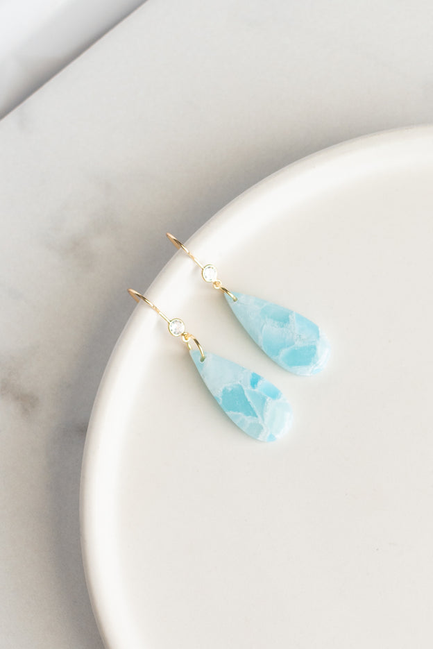 Ocean Inspired Tear Drops with Dainty Charm