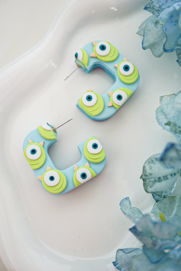 Monster's Inc/Sully & Mike Double Sided Hoops [Made-to-Order]
