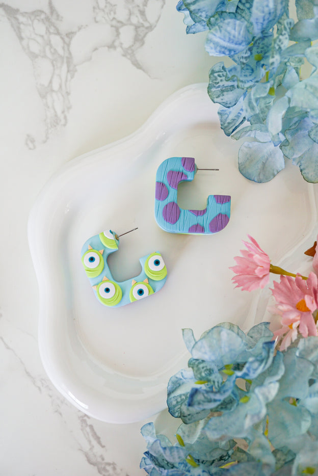 Monster's Inc/Sully & Mike Double Sided Hoops [Made-to-Order]
