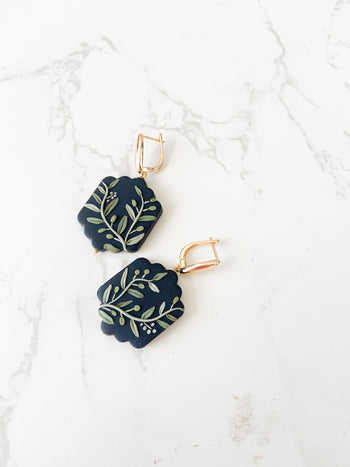 Olive Branch Polymer Clay Earrings