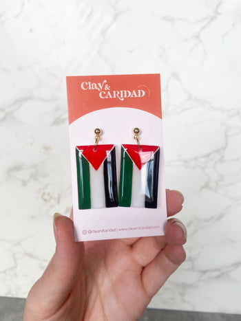 Palestinian Flag Polymer Clay Earrings