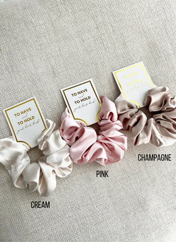 Satin Scrunchies - Pink and Champagne [3 Color Options]