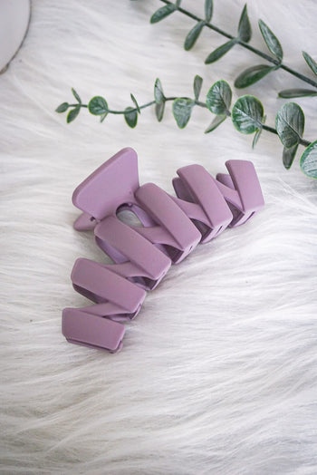 Squiggly Claw Clips - Dusty Mauvey Purple